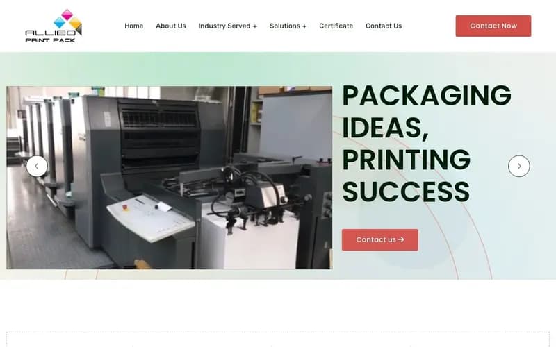 Allied Print Pack website homepage