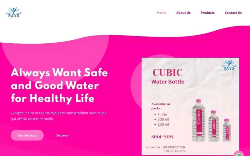 Cubic Pani website homepage