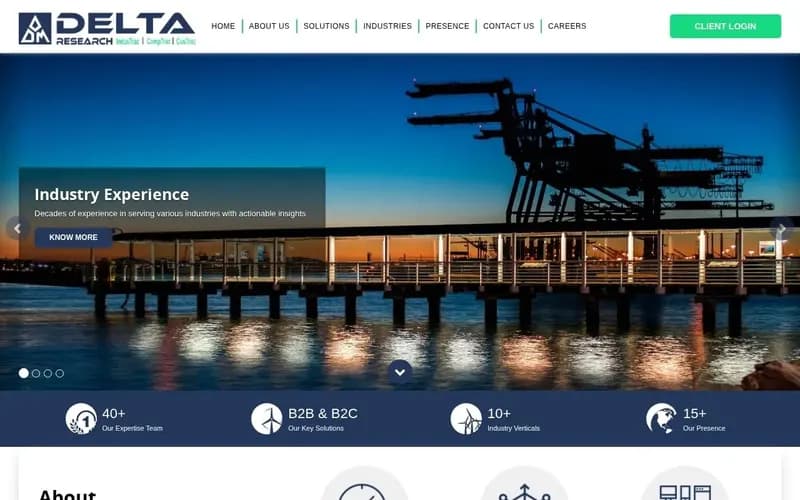 Delta Research website homepage