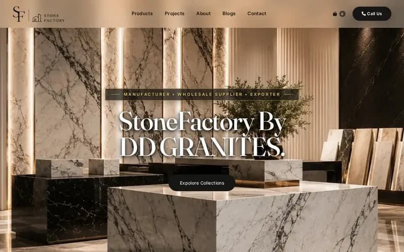StoneFactory By DD Granites website homepage