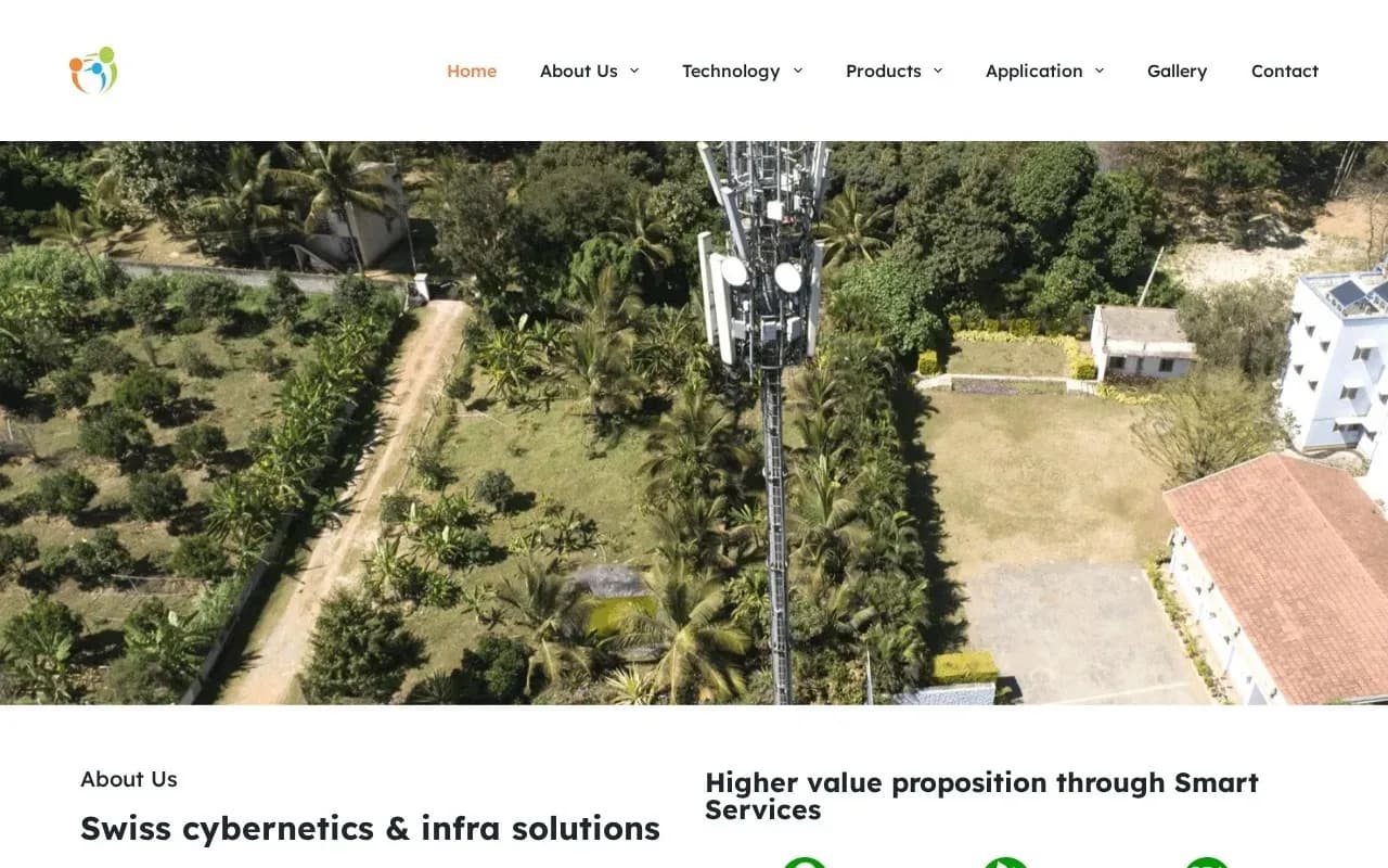 Swiss cybernetics & infra solutions website homepage
